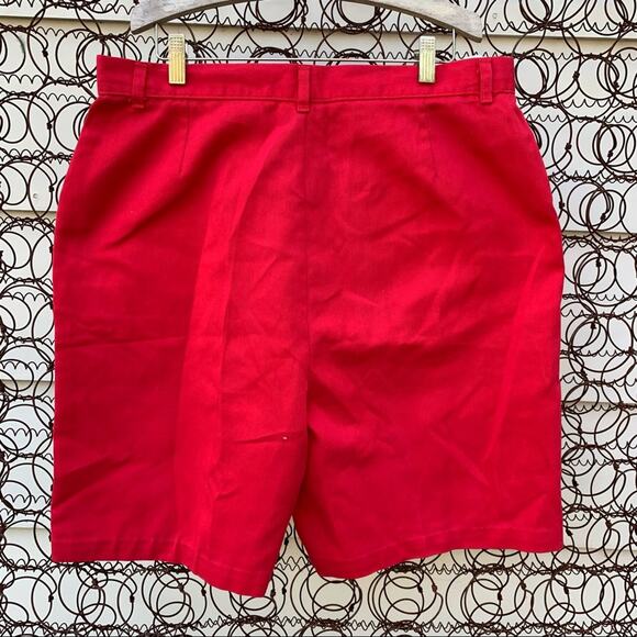 Vintage 90s Lord Isaac’s Sport red high rise wide leg shorts - Picture 2 of 6